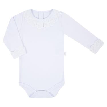 Imagem de Body Bebê Longo com Renda Ursinhos Branco Liso - Hug