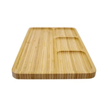 Imagem de Bandeja Decorativa de Bambu para Petiscos Retangular 2x33x20 Cm - D'Rossi