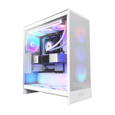 Imagem de Gabinete Gamer NZXT H7 FLOW RGB Lateral Vidro Temperado E-ATX/ATX/MICRO-ATX/MINI-ITX Branco - CM-