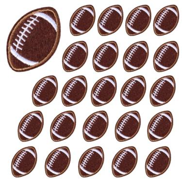 Imagem de 24un Remendos para Passar a Ferro Futebol, Remendos para Passar a Ferro de Rúgbi com Borda Dourada Decoração Futebol Americano Suprimentos Costura Bordados Roupas Chapéus e Mochilas