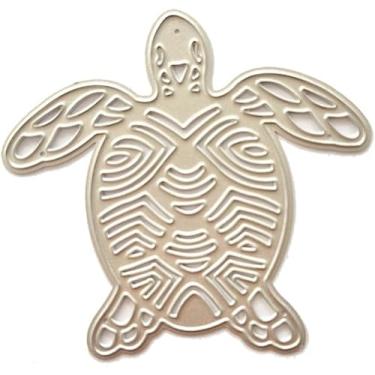 Imagem de SIilver Tartaruga Marinha Cortes de Metal Estêncil Estampagem Estêncil Matrizes de Corte para Fazer Cartões, Papel Scrapbook, Artesanato DIY Modelo Feito à Mão, Cortes e Estampados, Recortes de