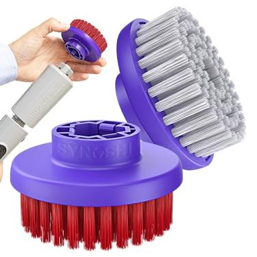 Imagem de Synoshi Conjunto de escovas redondas PRO (2 unidades) para escova de limpeza giratória elétrica para banheiro, chuveiro, piso e azulejos. Cabeças de limpeza giratórias elétricas para limpeza