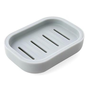 Imagem de Suporte de sabão de camada dupla - Saboneteira de plástico para chuveiro de banheiro com orifícios de drenagem, organizador de bandeja de sabão de grande capacidade