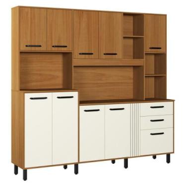 Imagem de Armário De Cozinha Compacta 210cm Com 10 Portas E 2 Gavetas Multimóvei