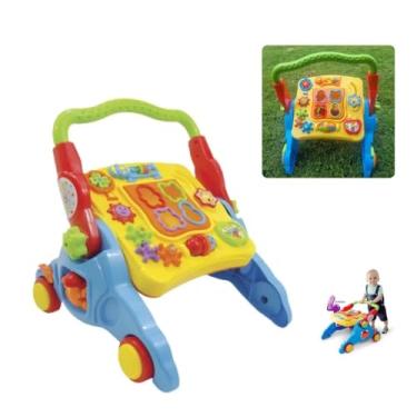 Imagem de AtivaKids 4 em 1, Mesa de Atividades Educativas e Andador Infantil, Brinquedo Multifuncional para Desenvolvimento, a partir de 3 meses - Proporcione Desenvolvimento Cognitivo e Diversão ao Mesmo Tempo