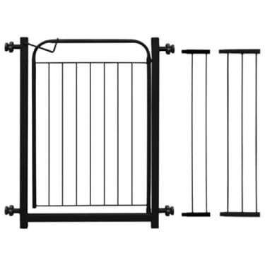 Imagem de Portão Pet Grade Para Cachorro Cercado De Proteção(Preto 78cm A 113cm)