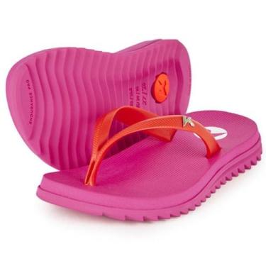 Imagem de Chinelo Infantil Kenner Ibiza Kids - Rosa e Vermelho, 33/34