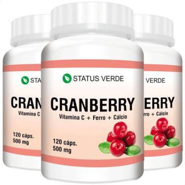 Imagem de 3 Cranberry + Vitamina C + Ferro + Cálcio Kit 360 Cáps 500mg - Supleme
