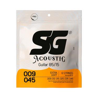 Imagem de Encordoamento SG P/ Violão Aço Bronze 85/15 Extra Light 9/45 - EC0464