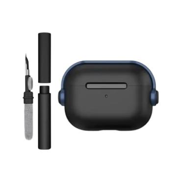Imagem de Kit Limpador para Fones e Capa Protetora Nerdcase Compatível com AirPods 4, Preta com detalhe Azul