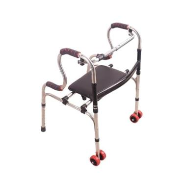 Imagem de Winner.med Andador Dobrável com Assento e Rodas, Estrutura em Alumínio, Design Curvo, Apoios Ergonômicos, Mobilidade Assistida