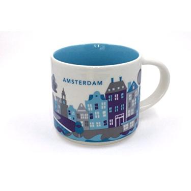 Imagem de Starbucks Caneca de café de cerâmica You Are Here Amsterdam nova com caixa
