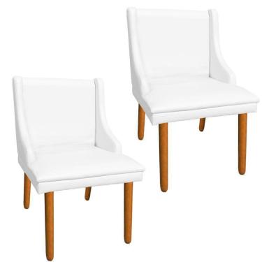Imagem de Kit 2 Cadeiras de Jantar Liz Corino Branco Pés Palito