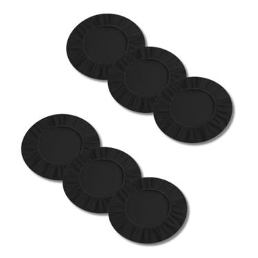 Imagem de Kit 6 Capa para Sousplat Basic, Tecido Oxford, Verde, Branco, Palha Preto, Vermelho, 35cm Diâmetro, Decoração Mesa de Jantar (Preto)