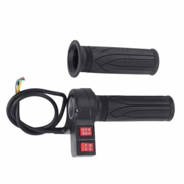 Imagem de Chiffonade 1 par de manoplas de acelerador de bicicleta elétrica - controle de 3 velocidades com avanço e ré para guidão de 22 mm (preto, cabo de 50 cm)