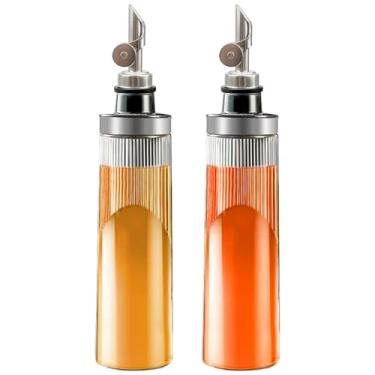 Imagem de TINMIX Dispensador de azeite de oliva de vidro para cozinha, 650 ml, dispensador de óleo e vinagre com bico e etiquetas de aço inoxidável