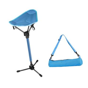 Imagem de predolo Banqueta Dobrável para Camping, Cadeira Dobrável Acolchoada em Liga de Alumínio, Apoio para Os Pés Multifuncional, Portátil para Uso Externo, Gramado, azul