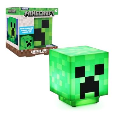 Imagem de Paladone Luminária de mesa Minecraft Creeper com sons oficiais, luz noturna portátil para decoração de quarto de crianças ou jogadores - Presentes licenciados de Minecraft