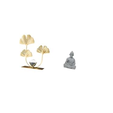 Imagem de Fenteer Estátua de Folhas, Escultura de Folha, Figura de Buda Macaco, Miniatura Budista Colecionável, Ornamento de Sun Wukong, Decoração Moderna para Casa, It