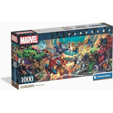 Imagem de Clementoni Quebra-cabeça Panorama Marvel Heros VS Villains 1000 peças, caixa compacta - quebra-cabeça adulto de 14 a 99 anos, presente para homens e mulheres, feito na Itália, 37056
