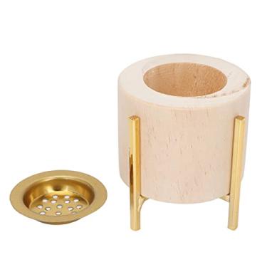 Imagem de Castiçal decorativo estilo simples decoração de mesa castiçal de madeira para festa de aniversário de casamento dourado