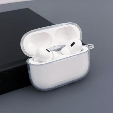 Imagem de Capa branca para AirPods Pro 2 com gancho de orelha - capa de fone de ouvido de PC para Apple AirPods Pro 2