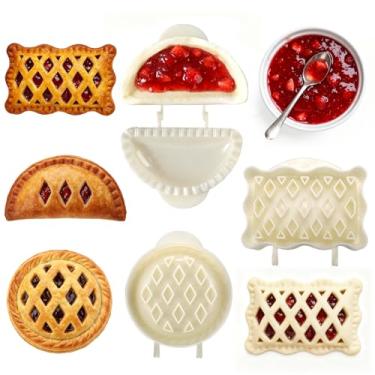 Imagem de Palksky Mini moldes de torta para assar - moldes de torta à mão e máquina de torta de bolso com formas divertidas, utensílios de prensa de massa para assar no Natal (pacote com 3)