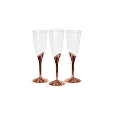 Imagem de Taça Champagne Base Rose 135ml c/6 Un - Silver Plastic