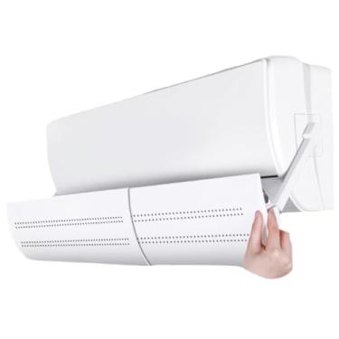 Imagem de Defletor de Ar Condicionado Ajustável, Plástico Branco, 58-100cm, Direcionador Universal de Vento com Regulagem de Ângulo, 103x19x18cm