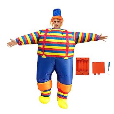 Imagem de Pilipane Inflatable Clown Costume Blow Up Joker Jumpsuit Durable One Size Fits All Fast Inflation for Halloween Cosplay Party Christmas Adult Size 150 to 190cm