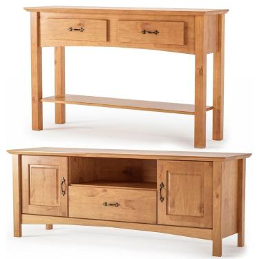 Imagem de Kit Rack para Tv de até 60" e Aparador 100% Madeira Ballena