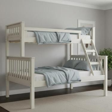 Imagem de Beliche Com Cama De Casal 100% Madeira Maciça - Móveis Saraiva