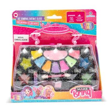 Imagem de Kit Maquiagem Infantil Maleta com Sombras Batom Gloss Makebrinq Polibr