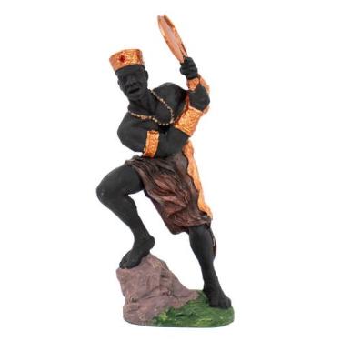 Imagem de Escultura Orixá Xangô Marrom 16 cm em Resina - Lua Mística - 100% Orig