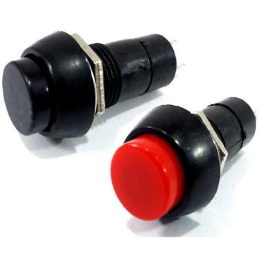 Imagem de Botão Tic Tac Preto e Vermelho On Off 2T Com Trava 10 Botões - NTV