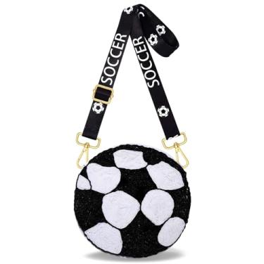 Imagem de Bolsa esportiva com contas para mulheres, beisebol, futebol, tiracolo, dia de jogo, bolsa de ombro, futebol, beisebol, mãe, presente para fãs, Multicor, Estilo H