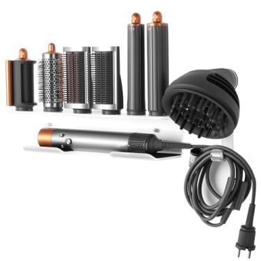 Imagem de GENCAM Suporte de parede de acrílico compatível com Dyson Airwrap Styler e acessórios, organizador de suporte de parede de 7 furos compatível com Dyson Airwrap para banheiro