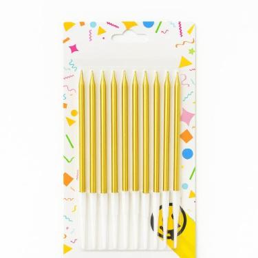 Imagem de Vela Palito Para Aniversário Dourado e Prata Para Decoração e festa - 