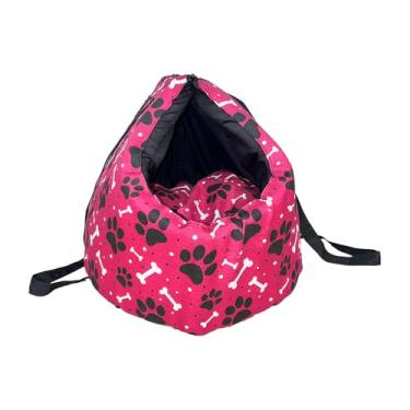 Imagem de Dog Bolsa de Transporte 2 em 1 Amora Pop, Cama Iglu Pet Impermeável, Avelã com Estampa (Pink)