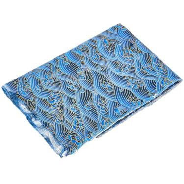 Imagem de MAYJOYDIY 1,1 jardas × 157,4 polegadas tecido de algodão japonês azul ondas do oceano tecidos acolchoados fio dourado pano de algodão design bronzeador para costura saco de roupas toalha de mesa sofá