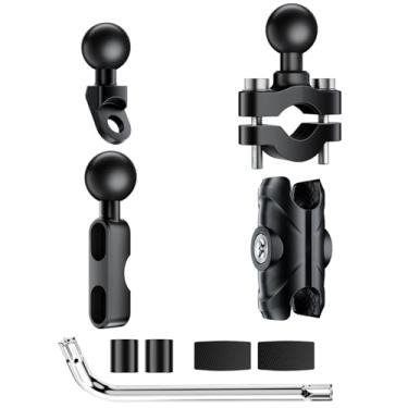 Imagem de LBW Suporte de guidão de braço de soquete duplo multifuncional antifurto para bicicletas, motocicletas e carros, pode ser instalado em hastes redondas de trilho de 0,55 a 1,77 polegadas de diâmetro