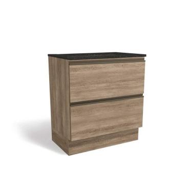 Imagem de Balcão De Cozinha Maxxi G755 P/ Cooktop 80cm Nogal/preto Brilho - Kappesberg