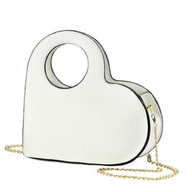 Imagem de KURGOOL Bolsa de mão e bolsa de mão, bolsa transversal pequena com corrente dourada, presentes de aniversário para mulheres, mãe, irmã, Branco