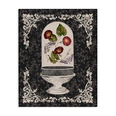 Imagem de Stupell Industries Arte de parede de traças e papoulas em tela de cúpula de vidro, design por Radhika Modi, 20 x 16