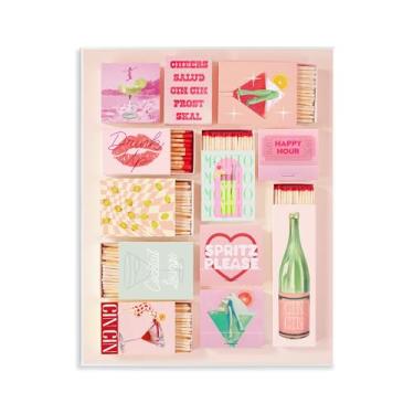 Imagem de Stupell Industries Glam Cocktails Retro Matches Wall Plaque Art, design por Lil' Rue, 14 x 11