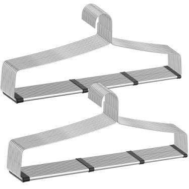 Imagem de Cinnvoice 24 colchas, cabides de cortina, 55 cm, de metal, linho, cobertor, resistente, com manga de borracha antiderrapante para itens pesados, prata