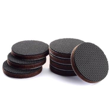 Imagem de 8 peças de almofadas redondas de borracha antiderrapante de 5 cm - almofadas de móveis para pisos de madeira! Os melhores protetores de chão de perna de cadeira. Design autoadesivo, protegendo contra