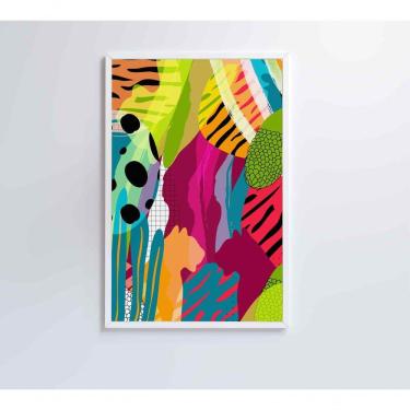 Imagem de Quadro Pintura Aquarela Tropical 2 60x40 Cm Vidro Impresso