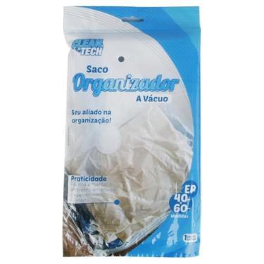 Imagem de Saco Organizador a Vácuo para Roupas e Cobertores, 40 x 60 cm, Branco, Proteção contra Umidade