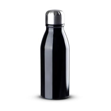 Imagem de Garrafa Squeeze de Alumínio 500ml | Tampa Inox Rosqueável com Anel de Silicone | Compacta, Ultra Leve 82g | Design Premium para Bolsa e Escritório (Preto)